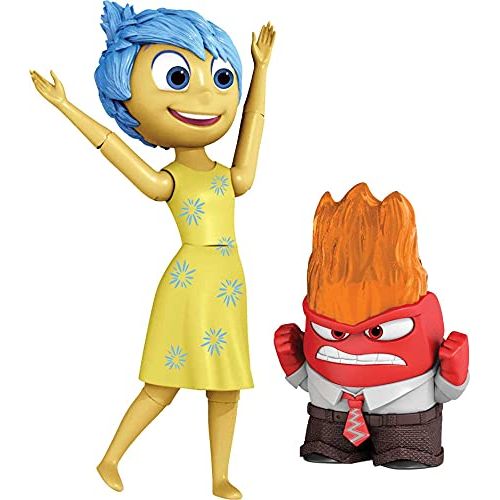 마텔 Mattel Disney Pixar Inside Out Anger & Joy Action Figures, Highly Posable with Authentic Detail, Collectible Movie Toy, Kids Gift Ages 3 Years & Older