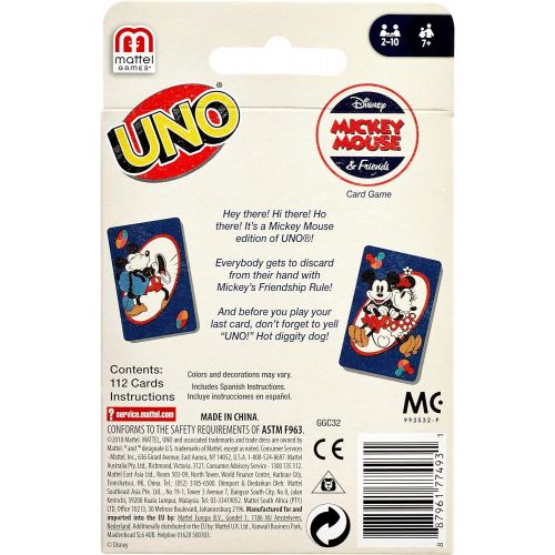 마텔 Mattel Games UNO Disney Mickey Mouse and Friends Card Game