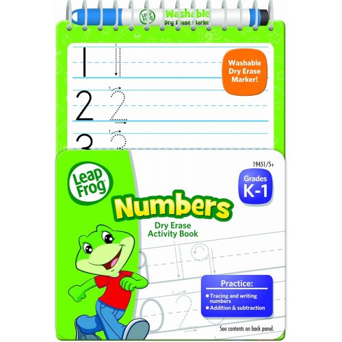 마텔 [아마존베스트]Mattel Leapfrog Numbers Dry Erase Activity Book for Grades K-1 with Washable Dry Erase Marker (19451)