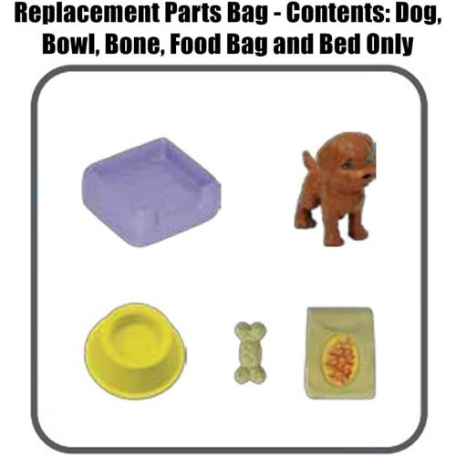 마텔 Mattel Replacement Parts for Barbie Dollhouse Series - Barbie Dreamhouse - FHY73 - Replacement Dog, Bowl, Bone, Food Bag and Bed