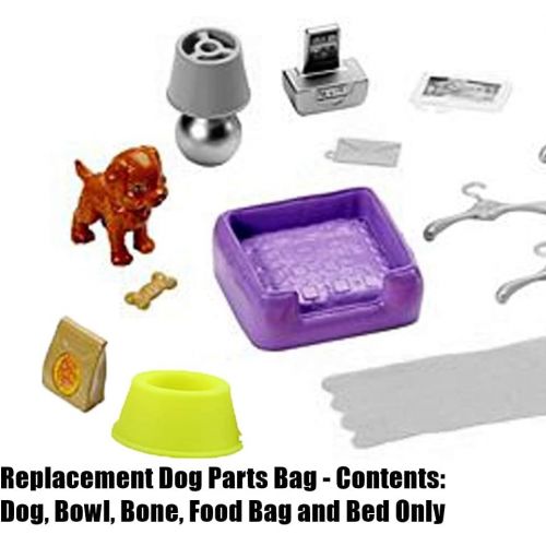 마텔 Mattel Replacement Parts for Barbie Dollhouse Series - Barbie Dreamhouse - FHY73 - Replacement Dog, Bowl, Bone, Food Bag and Bed