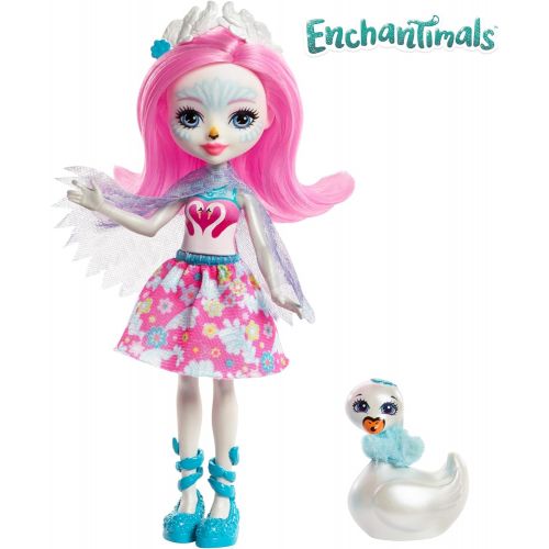 마텔 Mattel ENCHANTIMALS SAFFI SWAN DOLL & POISE FIGURE