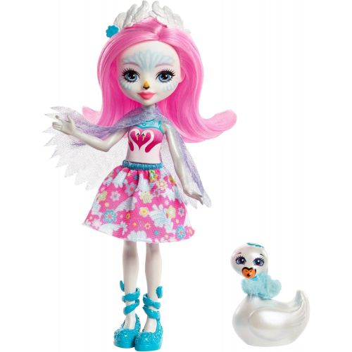 마텔 Mattel ENCHANTIMALS SAFFI SWAN DOLL & POISE FIGURE