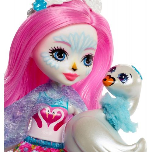 마텔 Mattel ENCHANTIMALS SAFFI SWAN DOLL & POISE FIGURE