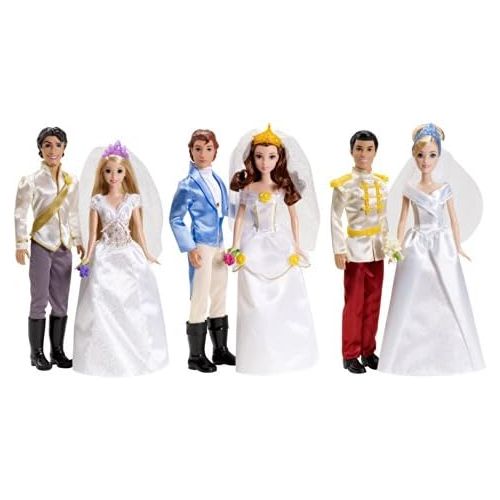 마텔 Mattel Disney Princess Fairytale Wedding 6-Doll Gift Set