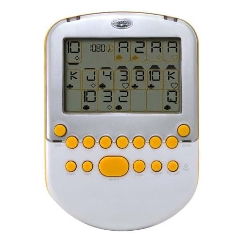 마텔 Mattel Big Screen Solitaire - White Silver with Yellow Accents