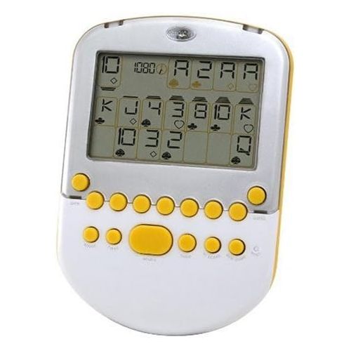 마텔 Mattel Big Screen Solitaire - White Silver with Yellow Accents