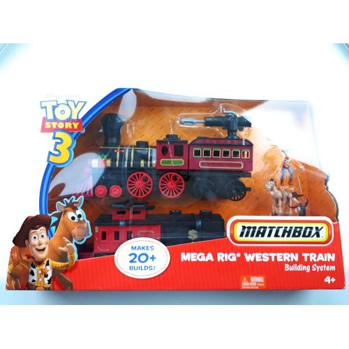 마텔 Disney Pixar Toy Story 3 Matchbox Mega Rig Western Train Buiding System w Woody and Bullseye