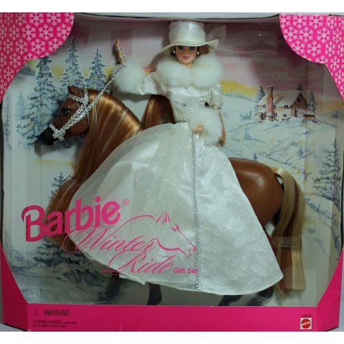 마텔 Mattel 1998 Barbie Winter Ride Gift Set with Horse & Doll