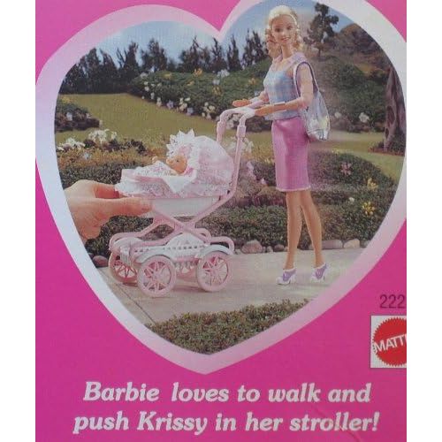 마텔 Barbie - Walking Barbie & New Baby Sister krissy Doll - 1999 Mattel