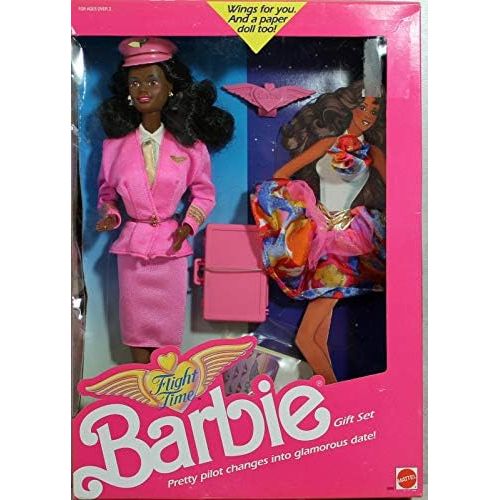 마텔 Mattel Flight Time Black Barbie Gift Set #9916 (1989)