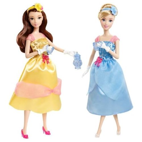 마텔 Mattel Disney Princess Tea Time Belle and Cinderella Doll Giftset