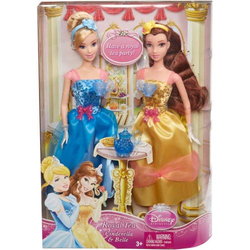 마텔 Mattel Disney Princess Tea Time Belle and Cinderella Doll Giftset