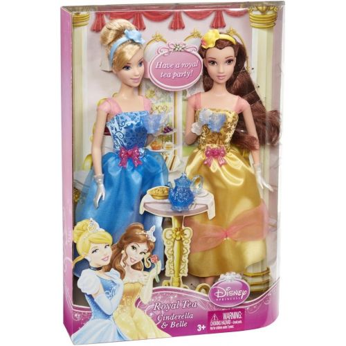 마텔 Mattel Disney Princess Tea Time Belle and Cinderella Doll Giftset