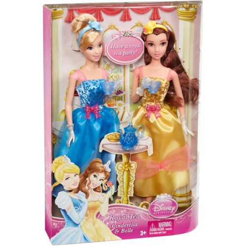 마텔 Mattel Disney Princess Tea Time Belle and Cinderella Doll Giftset