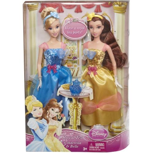 마텔 Mattel Disney Princess Tea Time Belle and Cinderella Doll Giftset