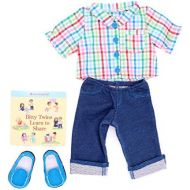 American Girl Bitty Twin Rainbow Plaid Outfit for 15 Dolls (Doll Not Included)