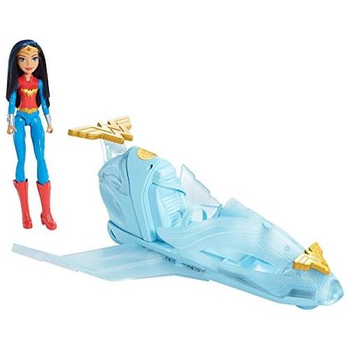 마텔 DC Super Hero Girls Super Hero Girls WONDER WOMAN Action DOLL & INVISIBLE JET Playset w ROLLING WHEELS & Shooting PROJECTILE