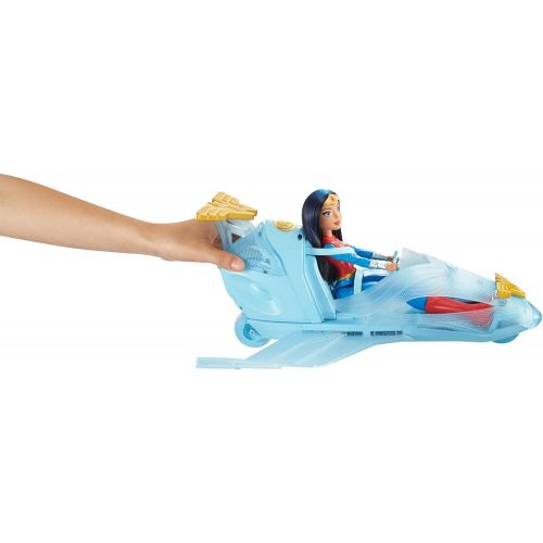 마텔 DC Super Hero Girls Super Hero Girls WONDER WOMAN Action DOLL & INVISIBLE JET Playset w ROLLING WHEELS & Shooting PROJECTILE