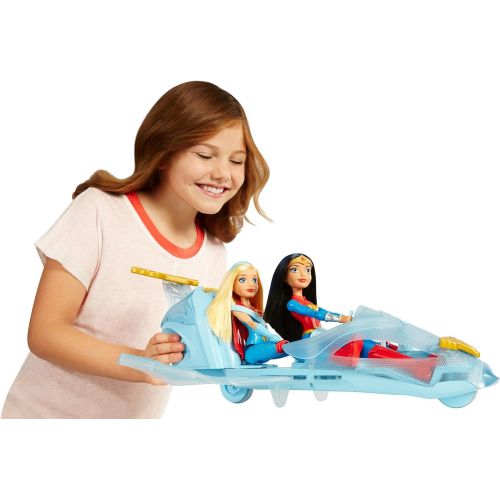 마텔 DC Super Hero Girls Super Hero Girls WONDER WOMAN Action DOLL & INVISIBLE JET Playset w ROLLING WHEELS & Shooting PROJECTILE