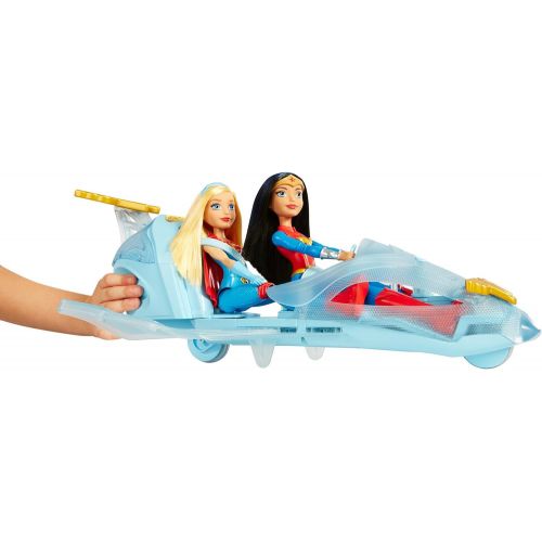 마텔 DC Super Hero Girls Super Hero Girls WONDER WOMAN Action DOLL & INVISIBLE JET Playset w ROLLING WHEELS & Shooting PROJECTILE