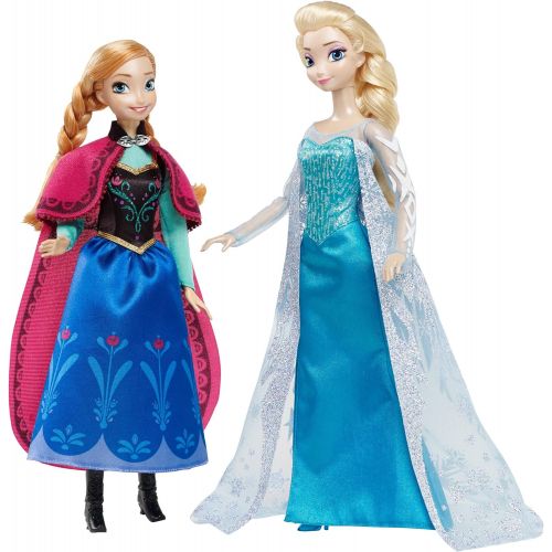 마텔 Mattel Disney Signature Collection Frozen Anna and Elsa Doll (2-Pack)