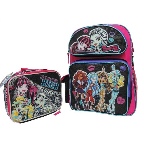마텔 Mattel Monster High 16 Large Backpack with Lunch Bag