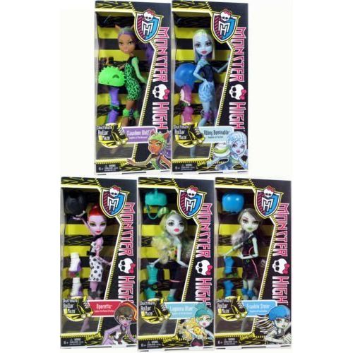 마텔 Mattel Monster High Skultimate Roller Maze Set of 5 -Clawdeen Wolf, Operetta, Lagoona Blue, Frankie Stein and Abbey Bominable