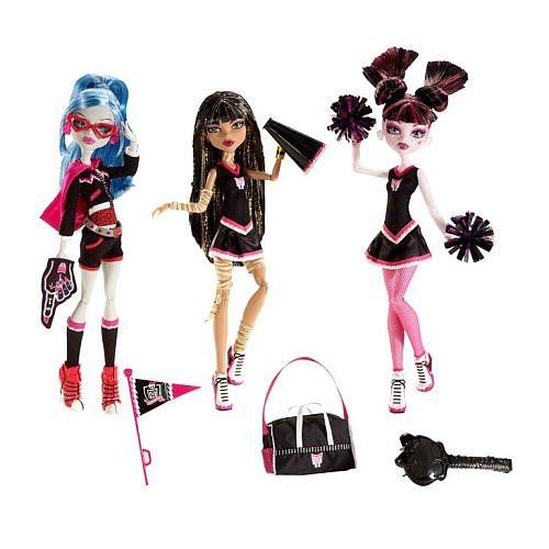 마텔 Mattel Monster High Ghoul Spirit Action Figure Doll 3Pack Draculaura, Cleo de Nile Ghoulia Yelps