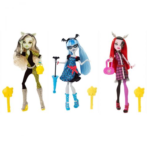 마텔 Mattel Monster High Freaky Fusion Frankie Stein, Ghoulia Yelps & Operetta Set of 3 Dolls