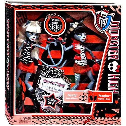마텔 Mattel Monster High Werecat Twin Sisters - Meowlody and Purrsephone