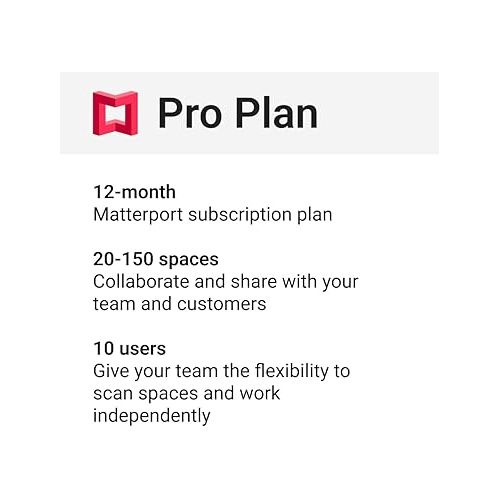  Matterport Pro2 3D Camera Pro Bundle with 12 Month Pro25 Plan - High Precision for Virtual Tours, 3D Mapping, & Digital Surveys with 360 Views and 4K Photography with Trusted Accuracy and Speed