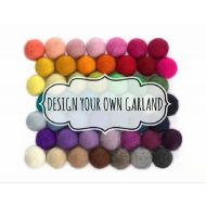 /MatthewAndMae Design Your Own Felt Ball Garland- 1 (2.5 cm) Wool Felt Balls