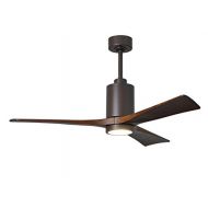 Matthews Fan Company Matthews Outdoor Ceiling Fan Brown PA3-TB-52 Patricia 52 with Light and Remote Control, Textured Bronze