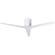 Matthews Fan Company Matthews EKH-WH-WH Eliza 56 Outdoor/Indoor Damp Locations Hugger Ceiling Fan with Remote Control & Wall Control, 3 Blades, Gloss White