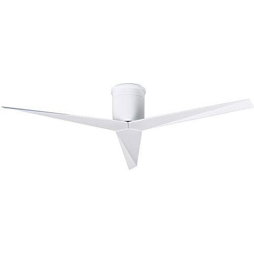  Matthews Fan Company Matthews EKH-WH-WH Eliza 56 Outdoor/Indoor Damp Locations Hugger Ceiling Fan with Remote Control & Wall Control, 3 Blades, Gloss White