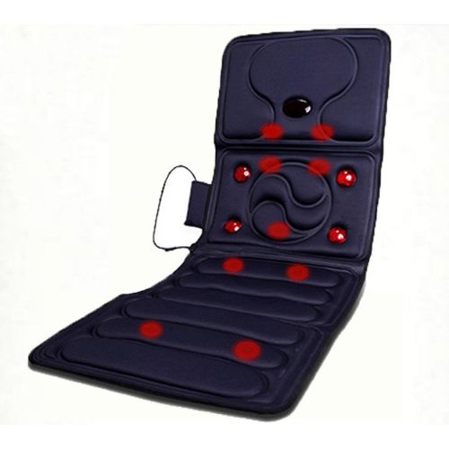  Full Body Massage Mattress with Soothing Heat Therapy Multi-function 8 sets of motor Electric Infrared Heating Elderly Home pressure Massage Bag Massage Pad Navy Blue?165X57X3CM
