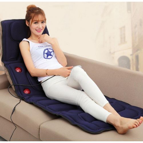  Full Body Massage Mattress with Soothing Heat Therapy Multi-function 8 sets of motor Electric Infrared Heating Elderly Home pressure Massage Bag Massage Pad Navy Blue?165X57X3CM