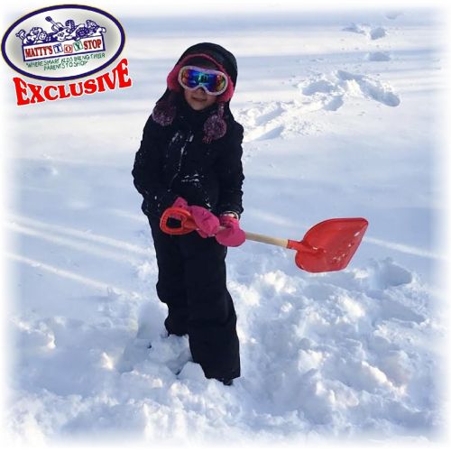  [아마존베스트]Matty's Mattys Toy Stop 28 Heavy Duty Wooden Snow Shovels with Plastic Scoop & Handle for Kids - 2 Pack (Red & Blue Swirl)