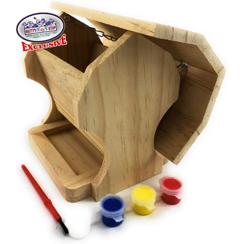  Mattys Toy Stop Paint A Barn Wooden Birdhouse & Bird Feeder (Includes Paints & Brushes) Gift Set Bundle 2 Pack