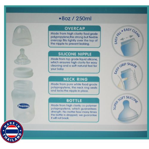  Mattys Toy Stop Premia Deluxe Microwave Steam Sterilizer Starter Set Includes 4 (8oz/250ml) Wide Neck Baby Bottles, Sterilizing Tongs & 2 Racks -Fits up to 6 Wide Neck or Standard Size Bottles