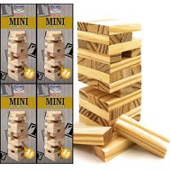 [아마존베스트]Matty's Toy Stop Mini Wooden Tower 36 Piece Stacking Game (4.25) Gift Set Party Favor Bundle - 4 Pack