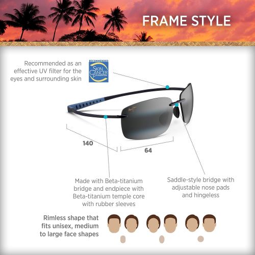  Maui Jim Kumu Sunglasses (724) Titanium