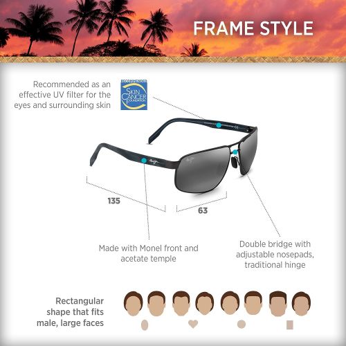  Maui Jim Men,Women 776 WHITEHAVEN 63 Sunglasses 63mm