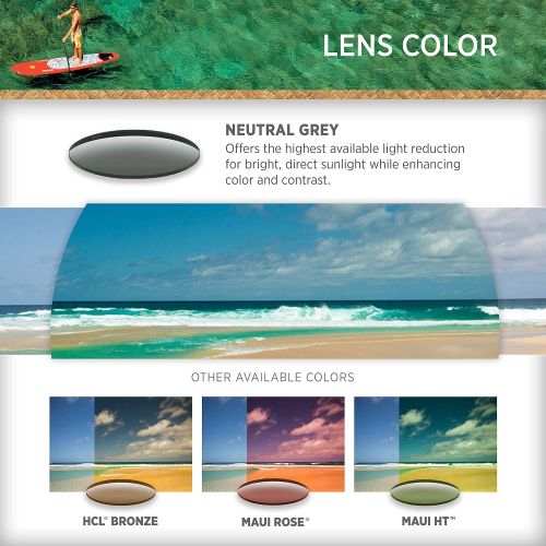  Maui Jim Sunglasses | Glass Beach 748 | Rectangular Frame, Polarized Lenses, with Patented PolarizedPlus2 Lens Technology