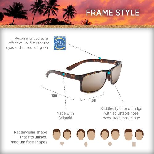  Maui Jim Pokowai Rectangular Frame Sunglasses