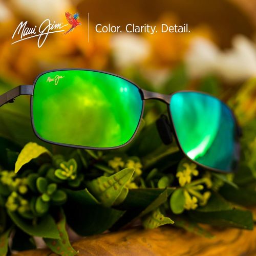  Maui Jim Sunglasses | Shoal H797 | Rectangular Frame, Polarized Lenses, with Patented PolarizedPlus2 Lens Technology