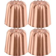 Mauviel M'Passion 4-Piece Copper Tinned Canele Mold Set, 1.8-in, Made in France