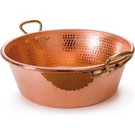 Mauviel M'Passion 1.2 mm Hammered Copper Jam Pan With Brass Handles, 9.4-qt, Made In France