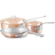 Mauviel M’6S 6-Ply Polished Copper & Stainless Steel 5-Piece Cookware Set With Cast Stainless Steel Handles, Suitable For All Types Of Stoves, Made In France